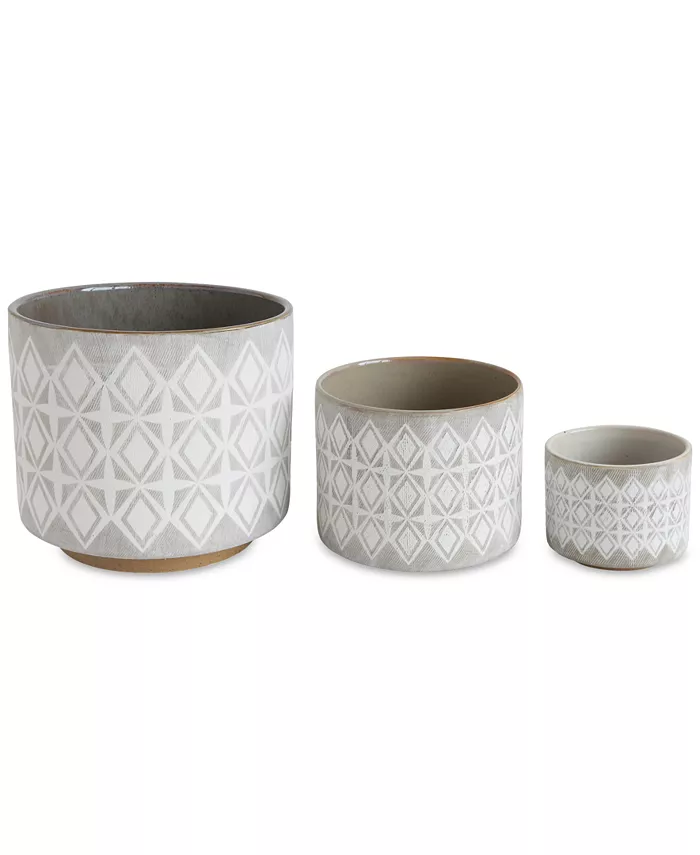 3R Studio Stoneware Pots， Set of 3