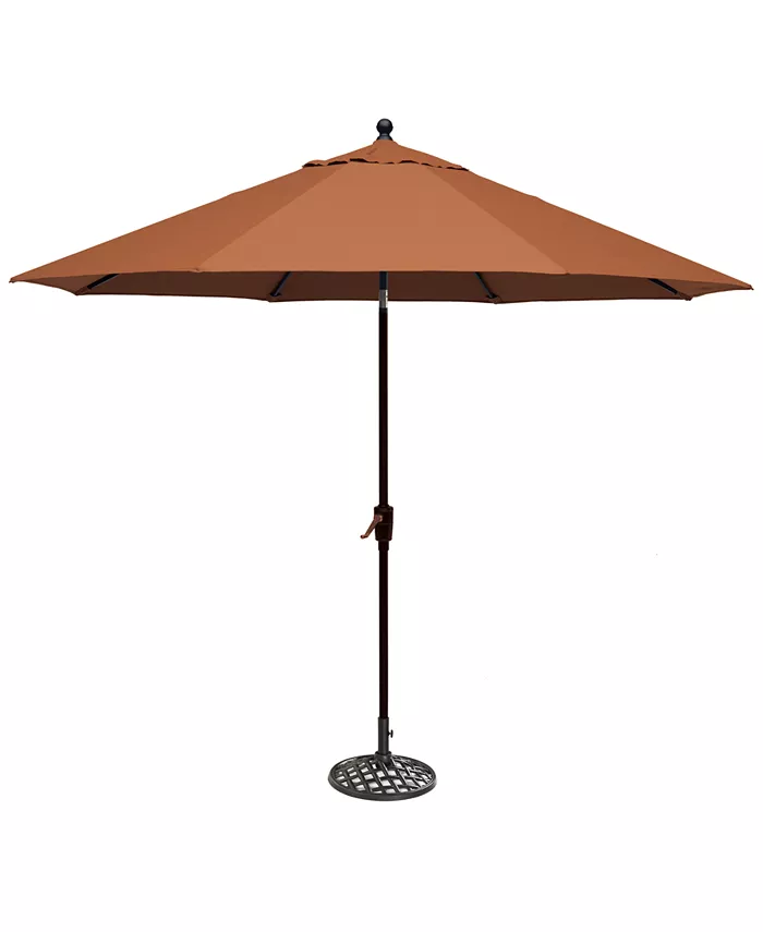 Agio Chateau Outdoor 11' Push Button Tilt Umbrella with Base， Created for Macy's