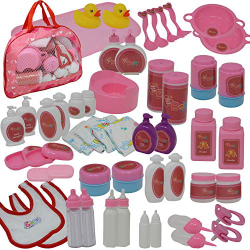 The New York Doll Collection Baby Feeding & Caring Doll Accessories, 50 Pieces