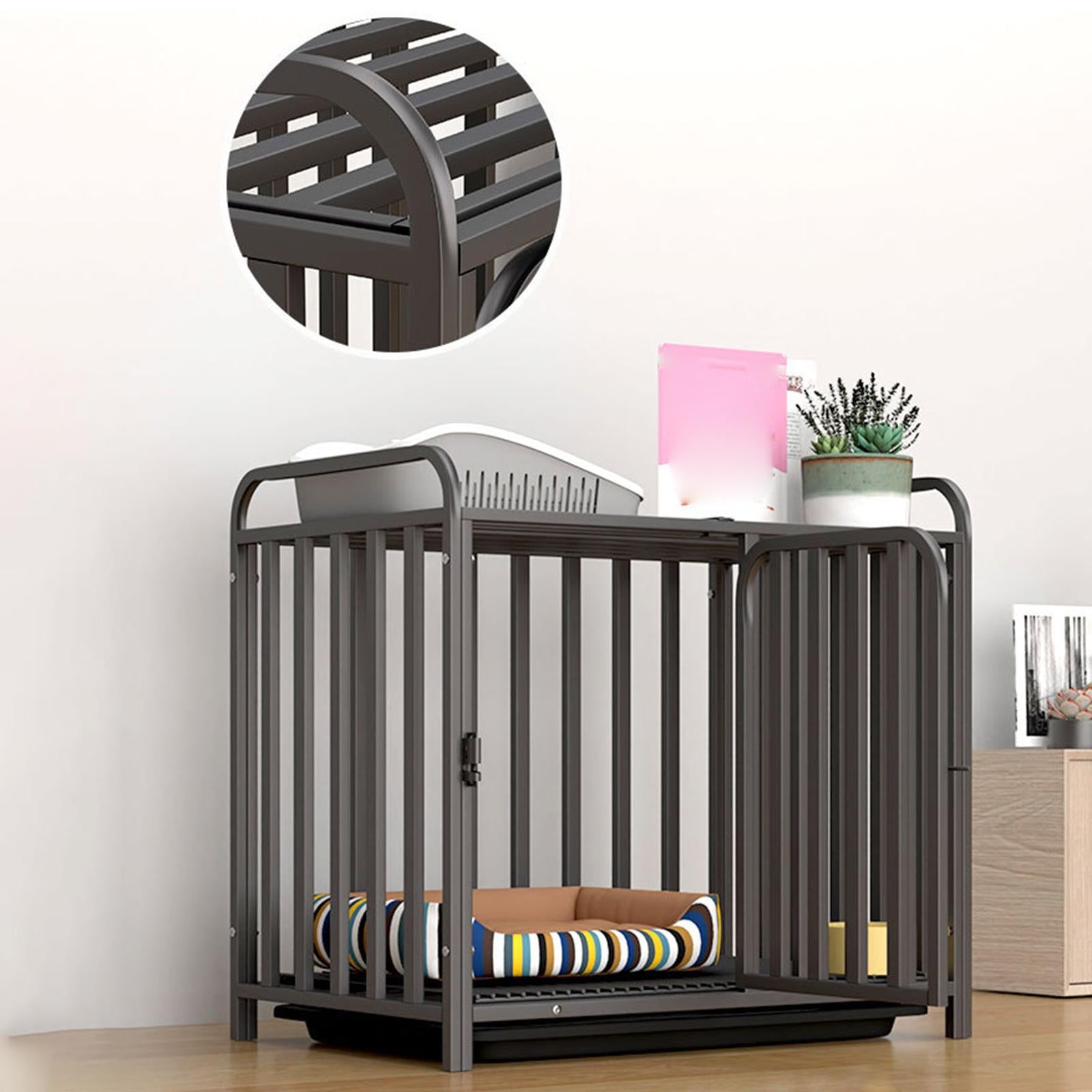 Heavy Duty Dog Crate， Dog Kennel Easy to Install with Removable Tray Strong Metal Large Dogs Cage Pet Kennel Playpen for Small Medium Pets