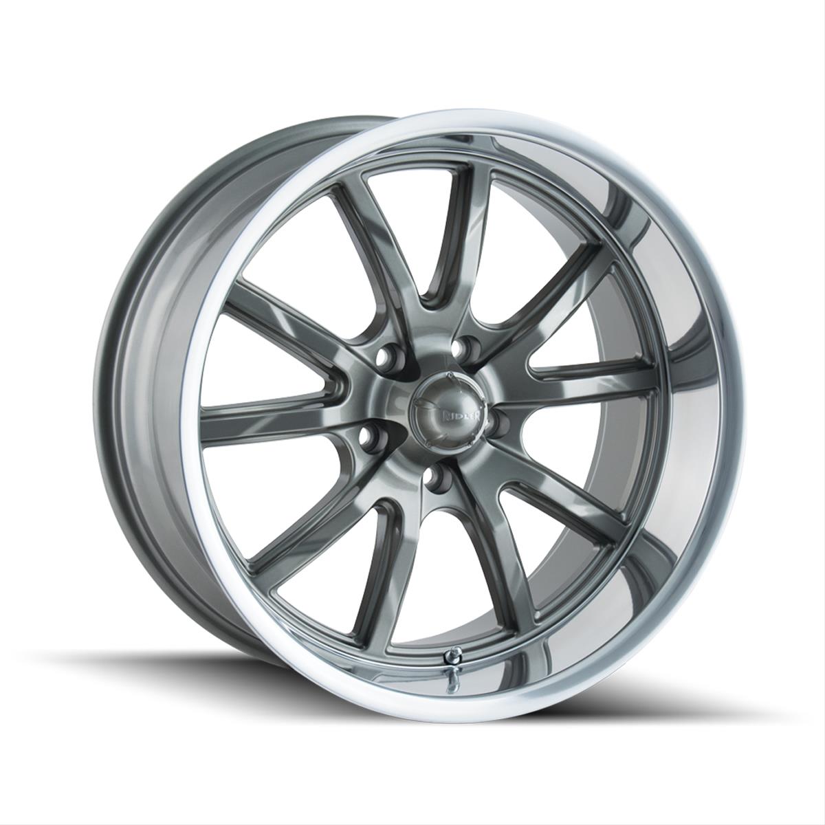 Ridler 650-7765G Ridler 650 Series Gloss Gray Wheels with Polished Lip