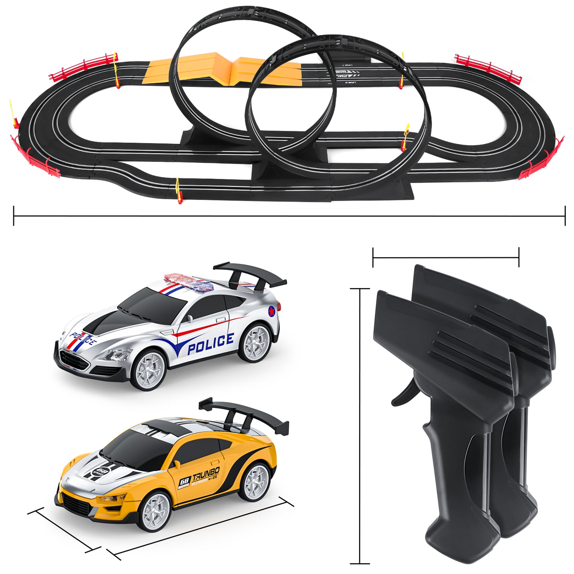 Wupuaait Electric Cars Race Track Set with 2 Slot Cars for 3-12Years Old Kids