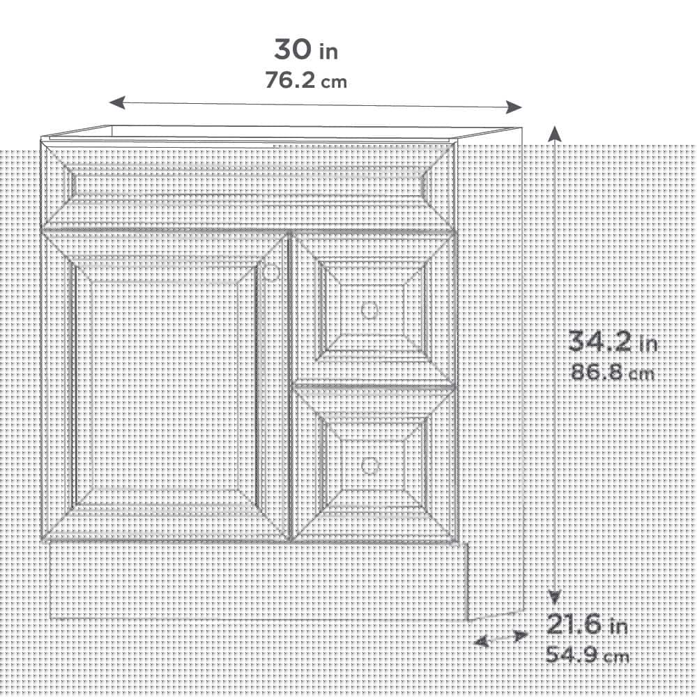 Glacier Bay Glensford 30 in W x 2165 in D x 3421 in H Bath Vanity Cabinet Only in White