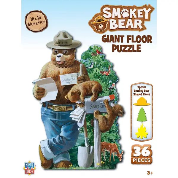 Masterpiece Puzzle 36-Piece Smokey Bear Shaped Floor Puzzle