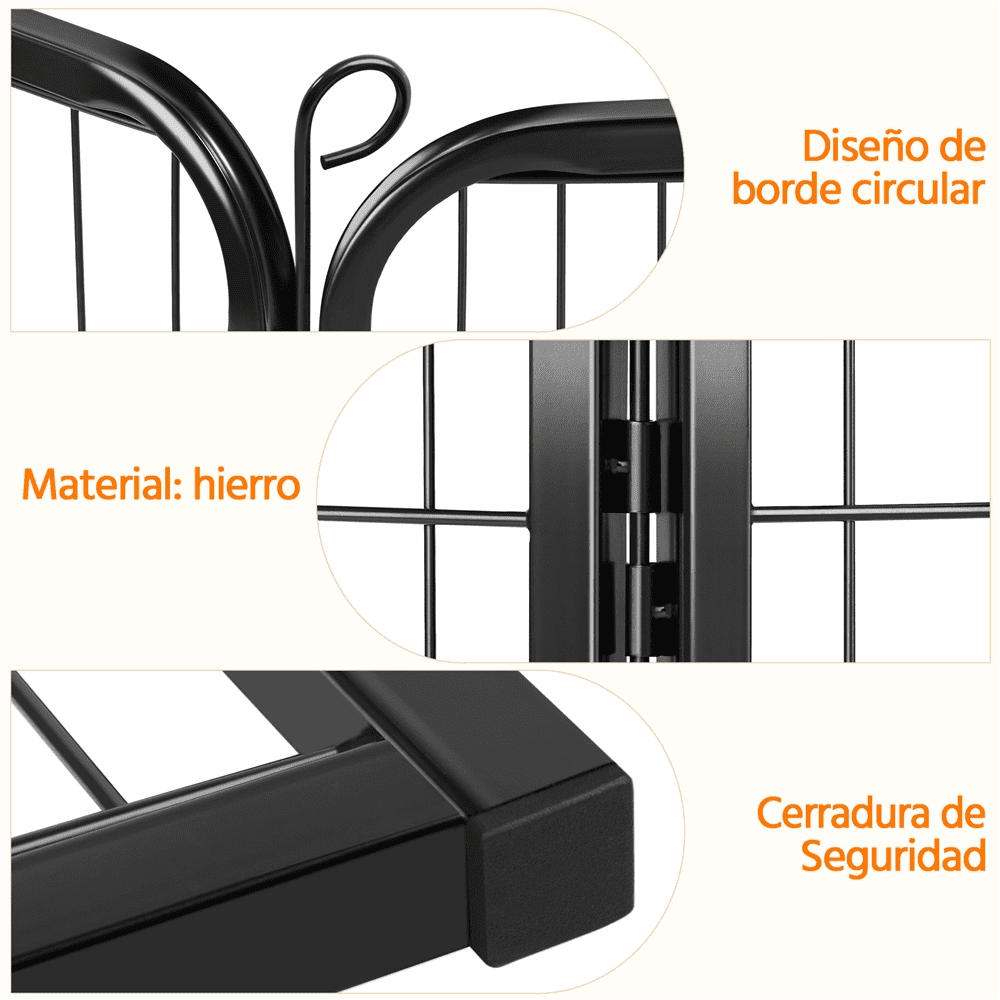 Yaheetech Dog Playpen， Metal， 24''H 8 Panels， Black