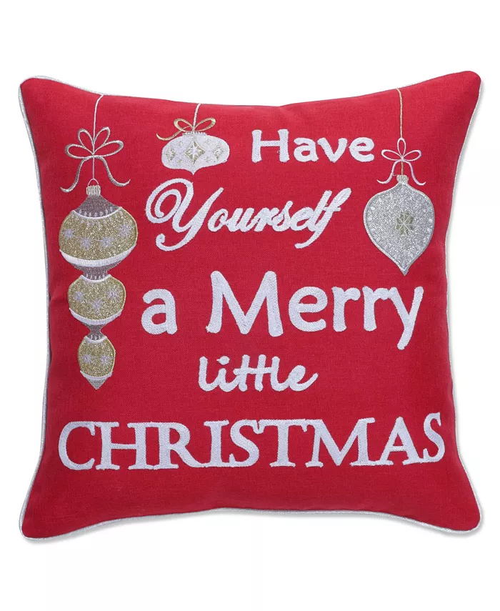 Pillow Perfect Merry Little Christmas Decorative Pillow， 18