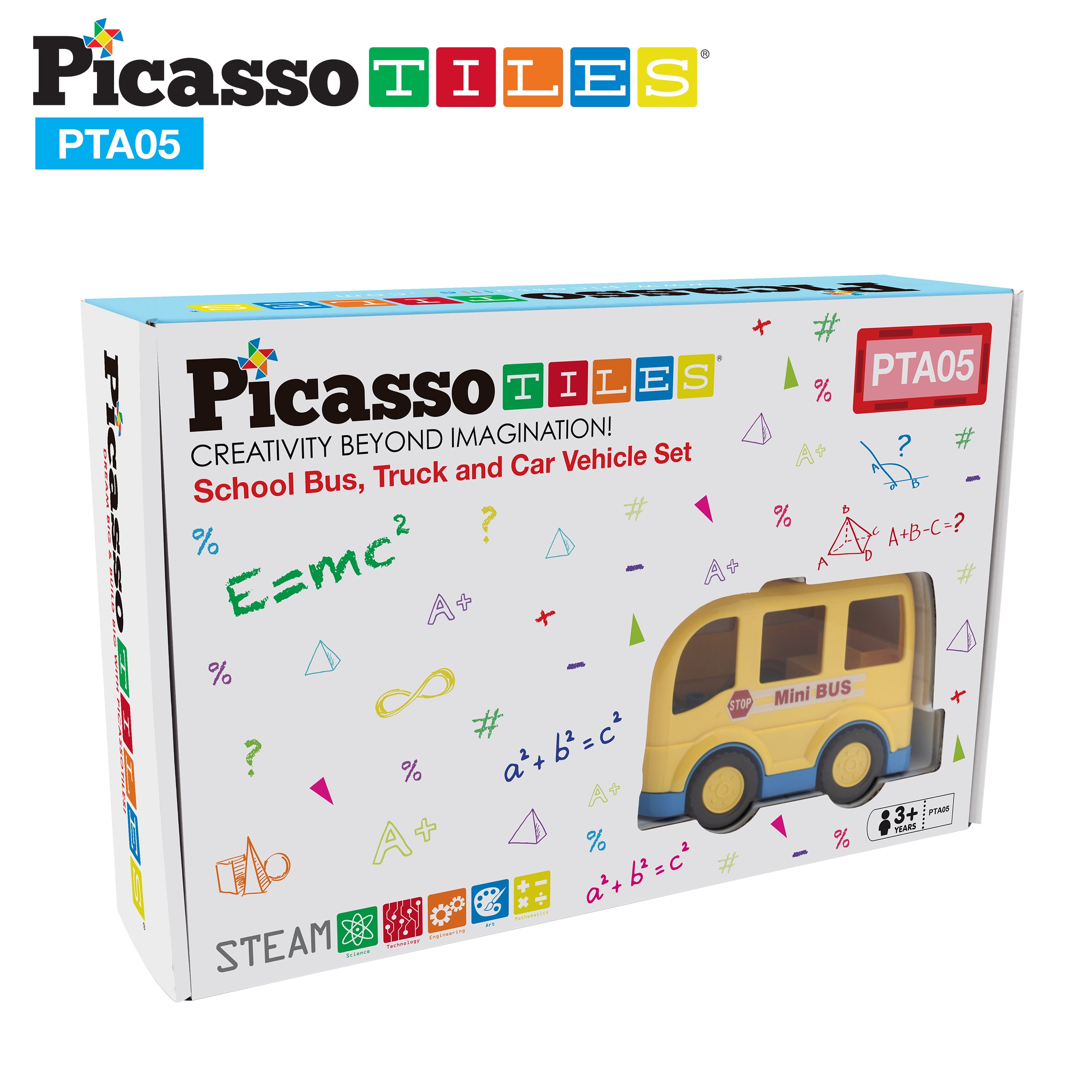 PicassoTiles 5 Piece Vehicle Character and Action Figure Expansion Set PTA05