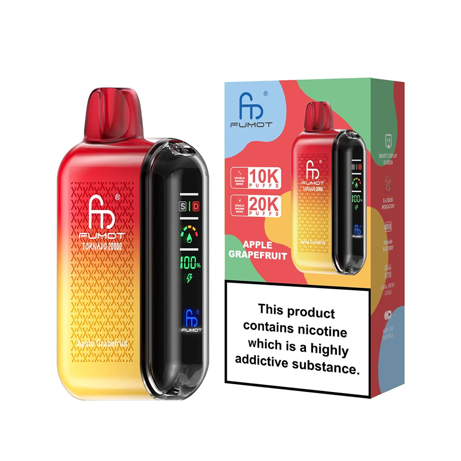 Fumot Tornado Vape 20000 - Apple Grapefruit
