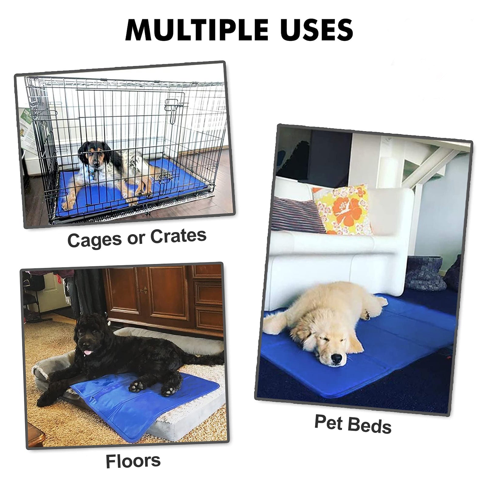 OMZER Pet Cooling Mat - Pressure Activated Gel Dog Cooling Mat - No Need to Freeze or Refrigerate Cool Pet Pad - Durable Self Cooling Mat Keep Your Pet Chill Indoors， Outdoors or in the Car for Summer