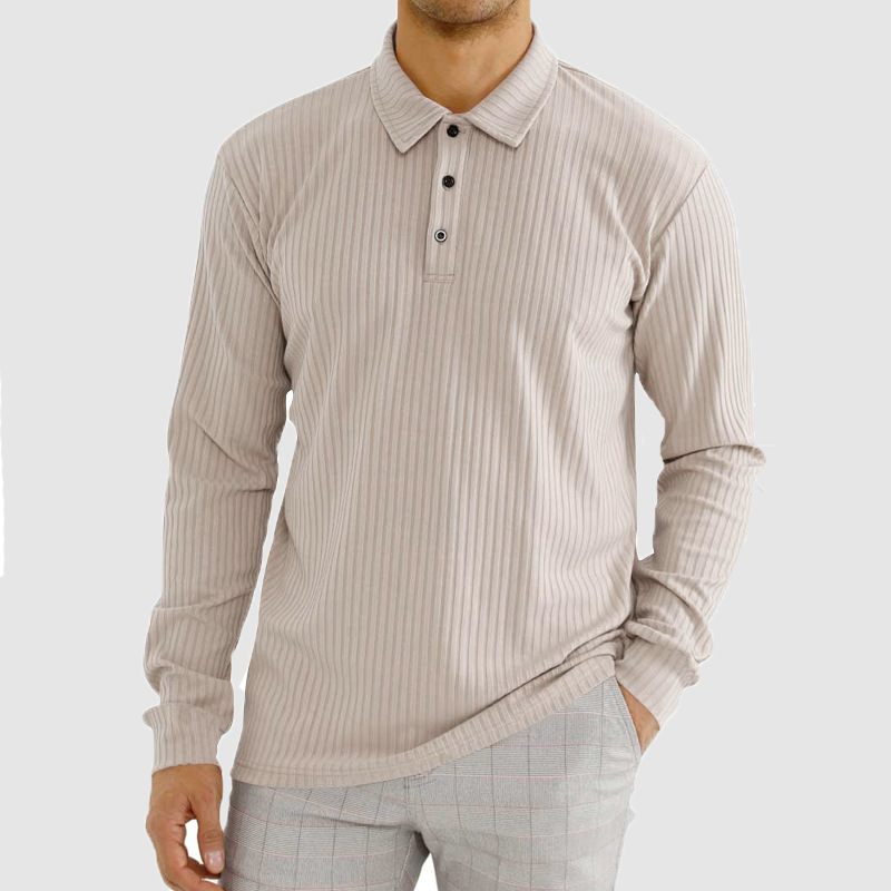 Men's t-shirt casual lapel long sleeve men's polo shirt