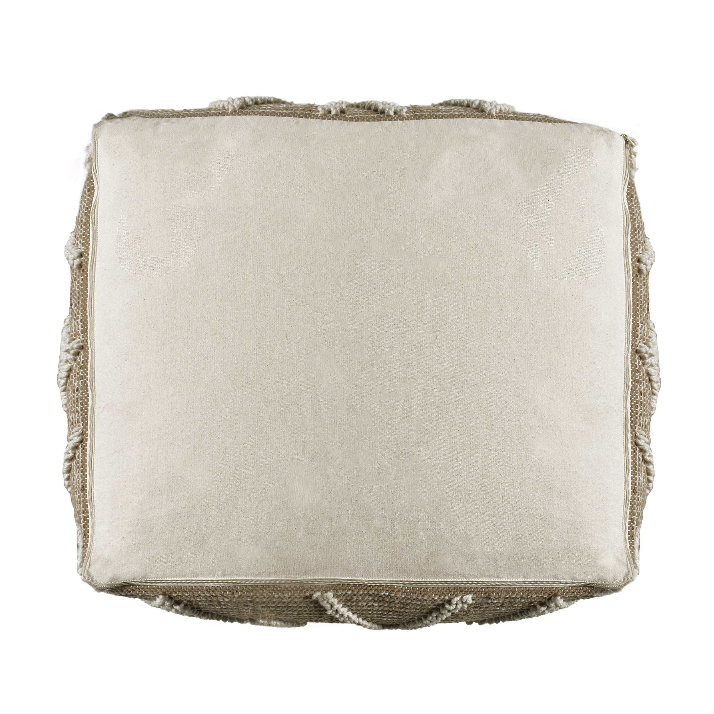 Dereka Contemporary Handcrafted Faux Yarn Pouf