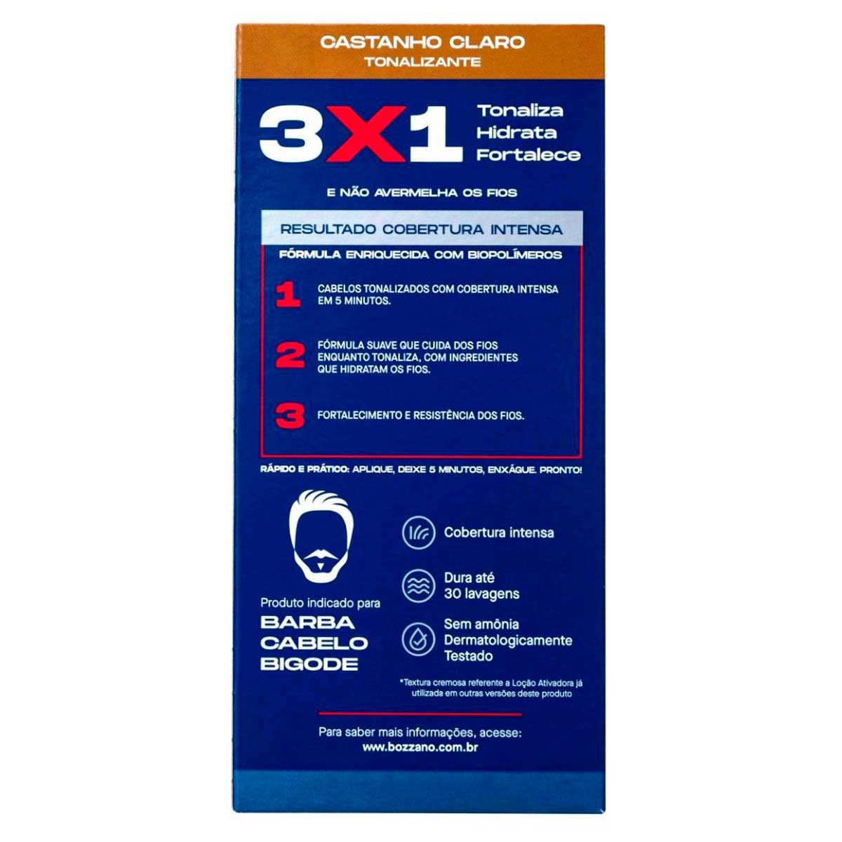 Tonalizante de Cabelo Masculino Biocolor Homem Bozzano Castanho Claro
