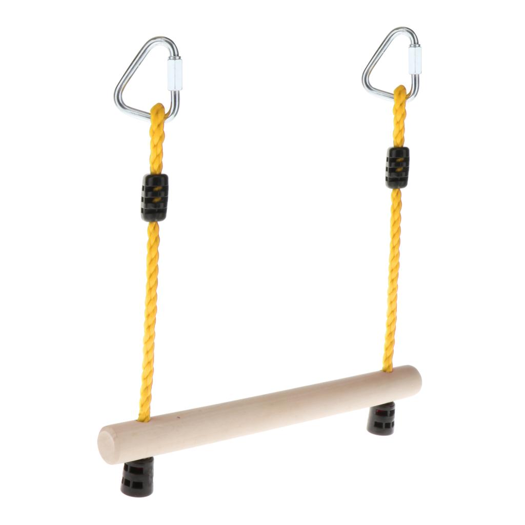 Kids Rope Ladder Rod Childrens Outdoor Climbing Frame Bar Tree yellow