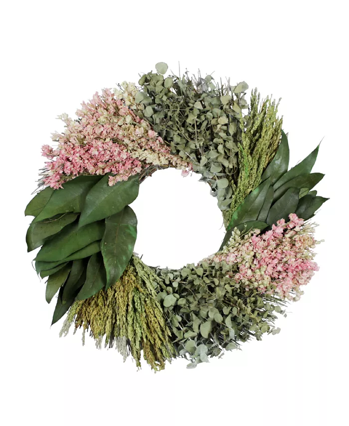 Magnolia Supply Co Preserved Larkspur Farmhouse Handcrafted Wreath， 19