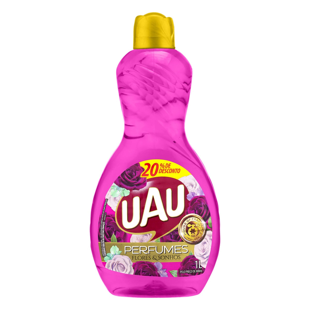 Limpador Perfumado Flores & Sonhos Uau Perfumes Frasco 1l Gratis 20% de Desconto