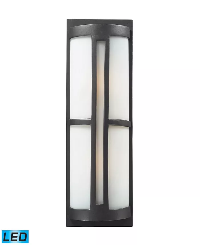 Macy's 2- Light Outdoor Sconce in Graphite - LED， 800 Lumens (1600 Lumens Total) with Full Scale Dimming Range