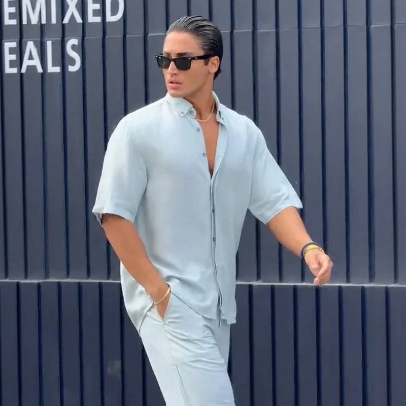 Conjunto Capri Uomo™ em Tecido Inteligente com Design Minimalista / O Luxo Europeu Mediterrâneo para o Verão 2025-2026