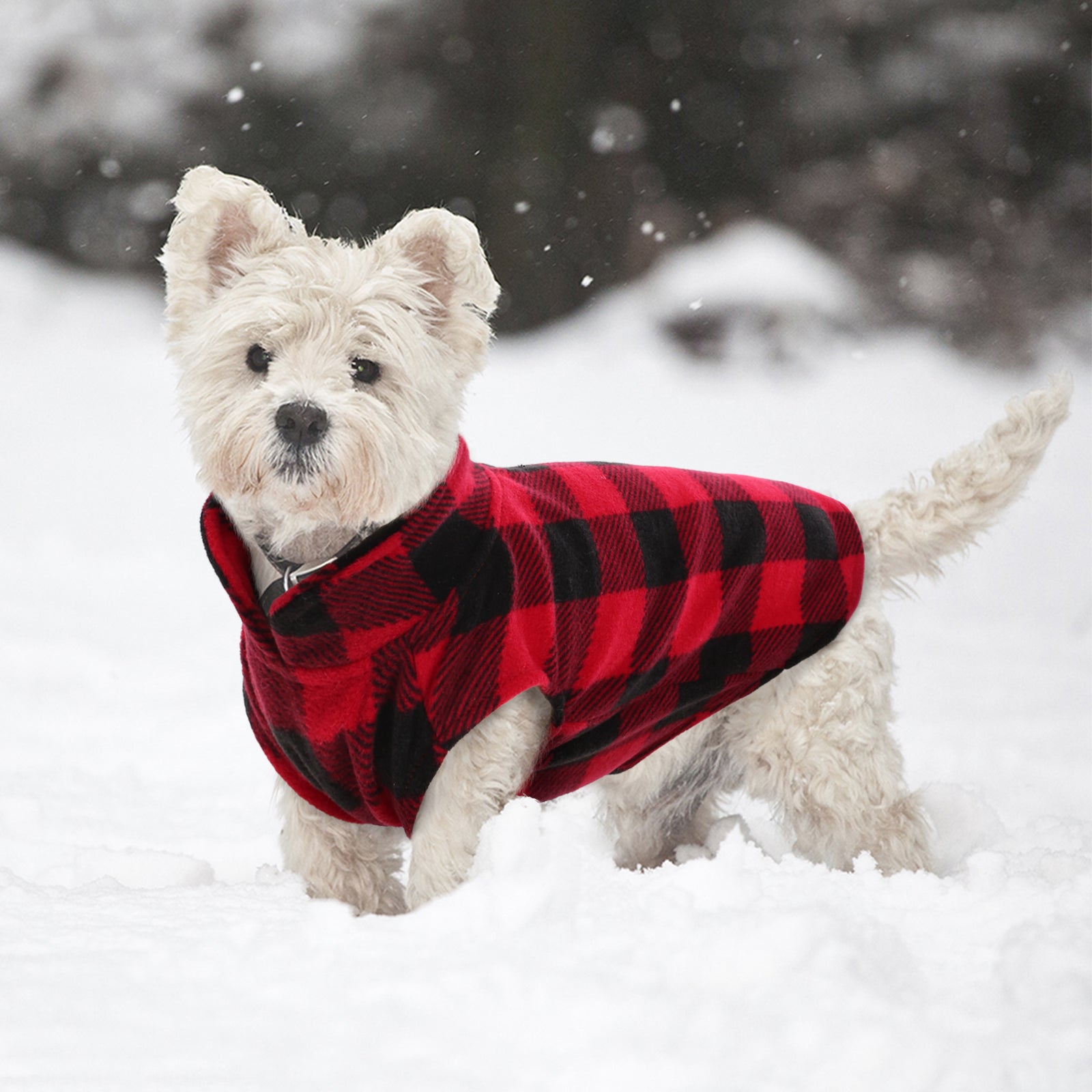 Kuoser Stretch Dog Fleece Vest， Soft Classic Plaid Basic Dog Sweater for Small Dogs and Cats， Warm Dogs Shirt Pullover Dog Coat Jacket Winter Dog Clothes for Teddy Chihuahua Yorkshire with Leash Hole