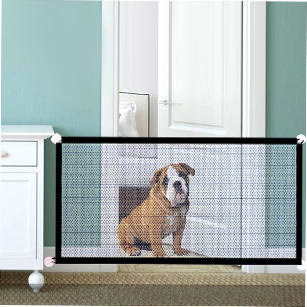 walmeck Dog Safety Gate Pet Mesh Fence Portable Folding Safety Gate Install Anywhere 180*72CM