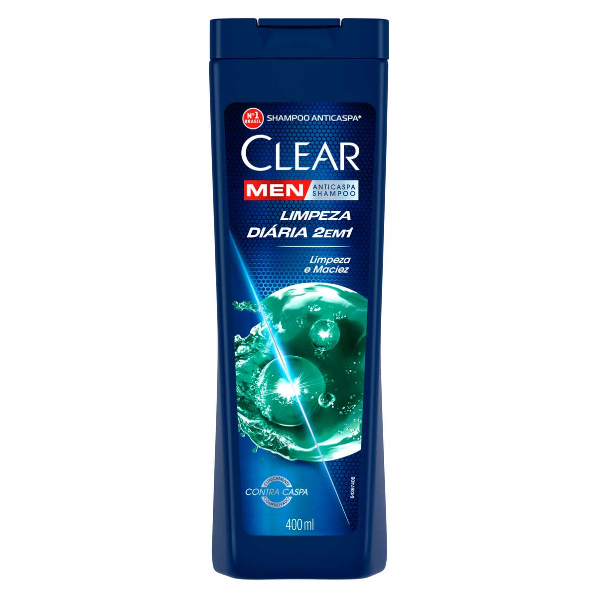 Shampoo Anticaspa Clear Men Limpeza Diaria 2 em 1 400ml