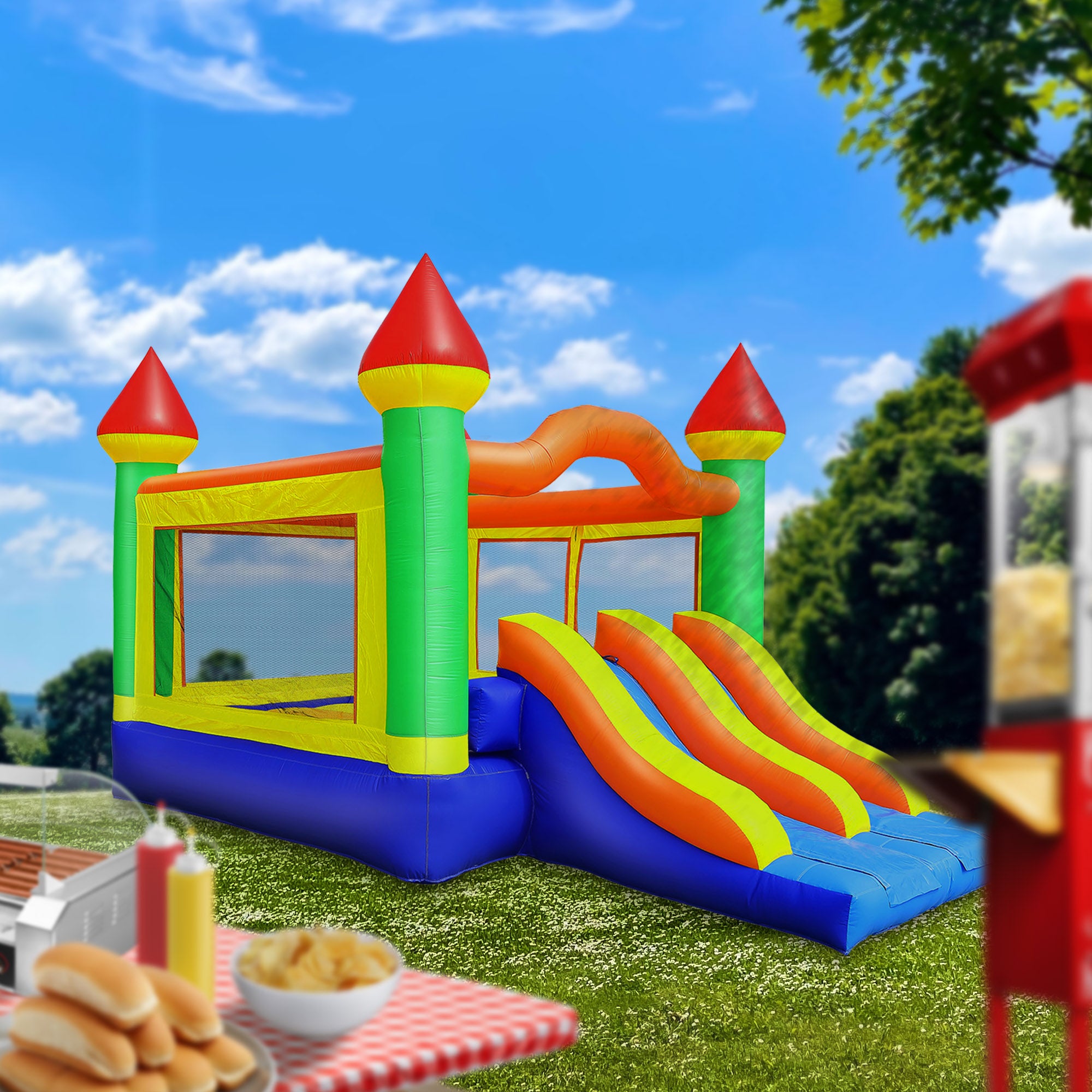 Cloud 9 Mega Slide Bounce House - Commercial Grade Inflatable Bouncer