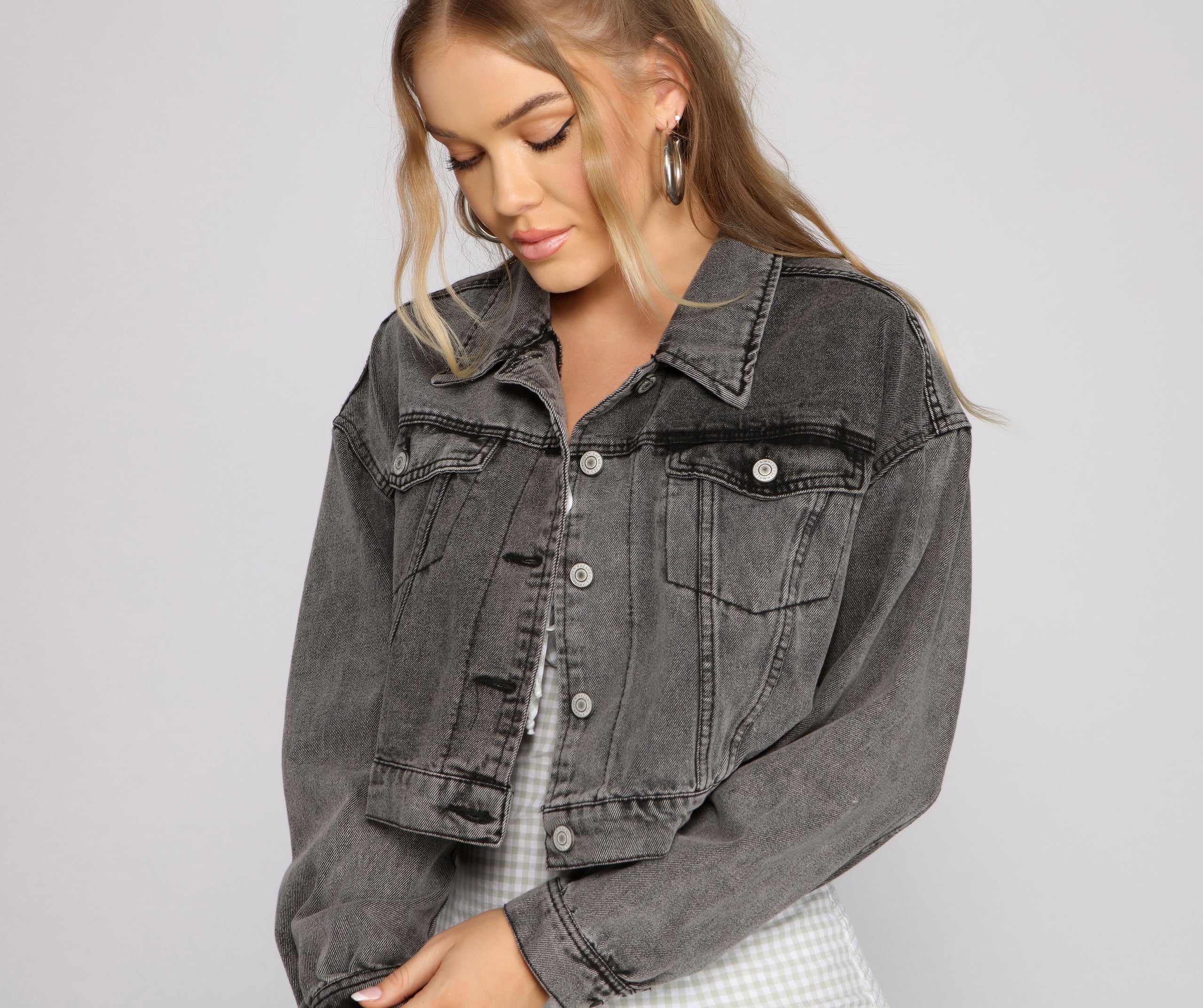 Vintage Beauty Cropped Denim Jacket