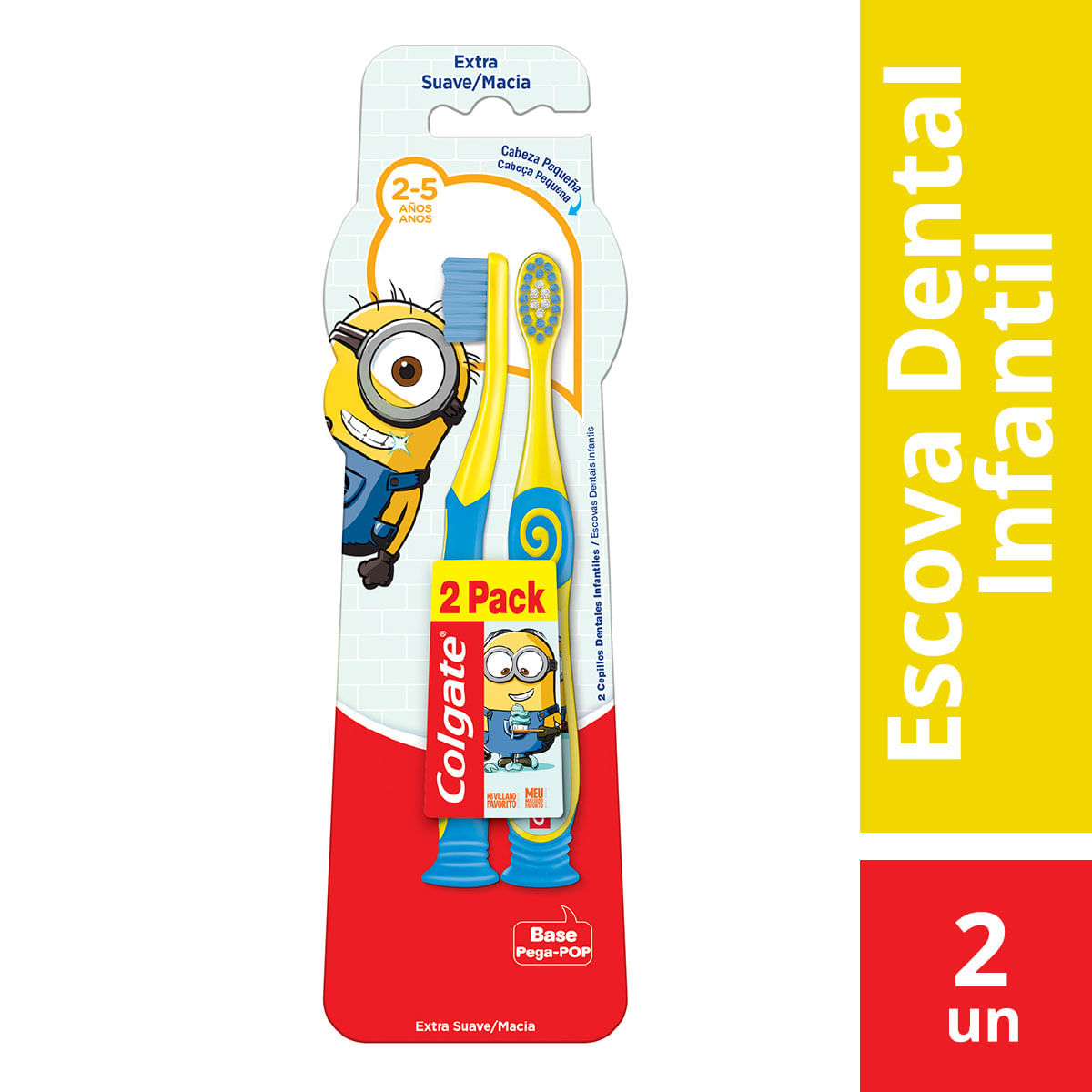 Escova Dental Infantil Colgate Minions 2 Unidades