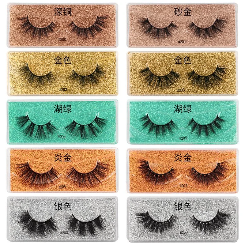 Soft Reusable Fake Eyelashes Bulk with Glitter Portable Boxes