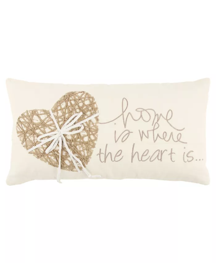 Rizzy Home Heart Polyester Filled Decorative Pillow， 11