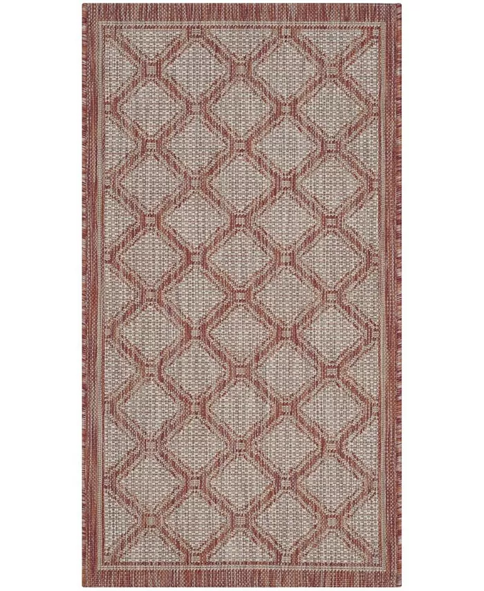 Safavieh Courtyard Red and Beige 2'7