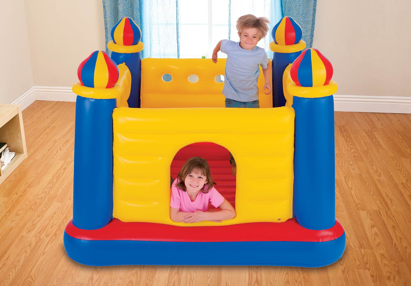 Intex Inflatable Colorful Jump-O-Lene Kids Castle Bouncer for Ages 3-6 | 48259EP
