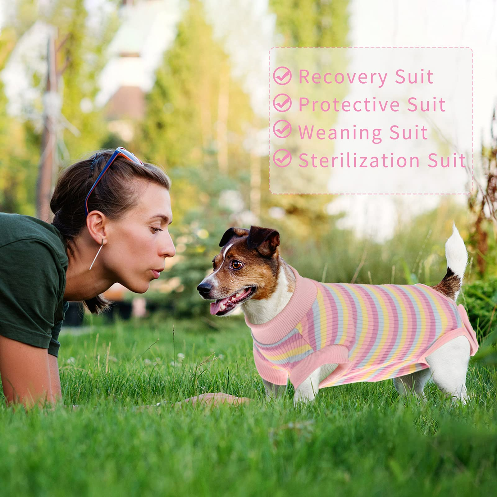 Qbleev Recovery Suit for Dogs After Surgery，Pet Cone E-Collar Bandages Alternative Recovery Vest， Post-Operative Clothes.Professional Surgical Pet Wear for Abdominal Wounds and Weaning