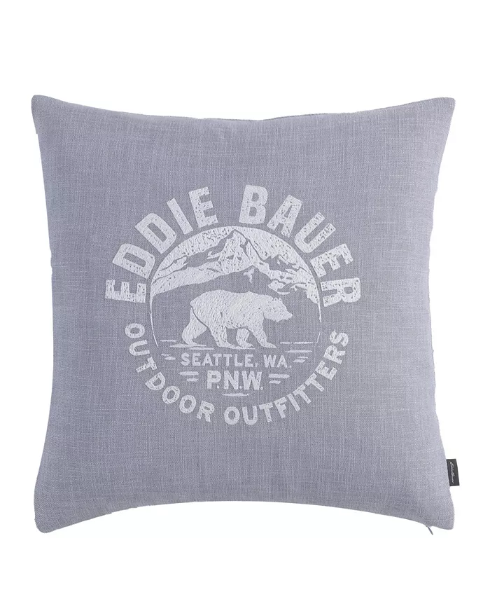 Eddie Bauer Bear Outdoor Outfitters Square Pillow Cover， 20
