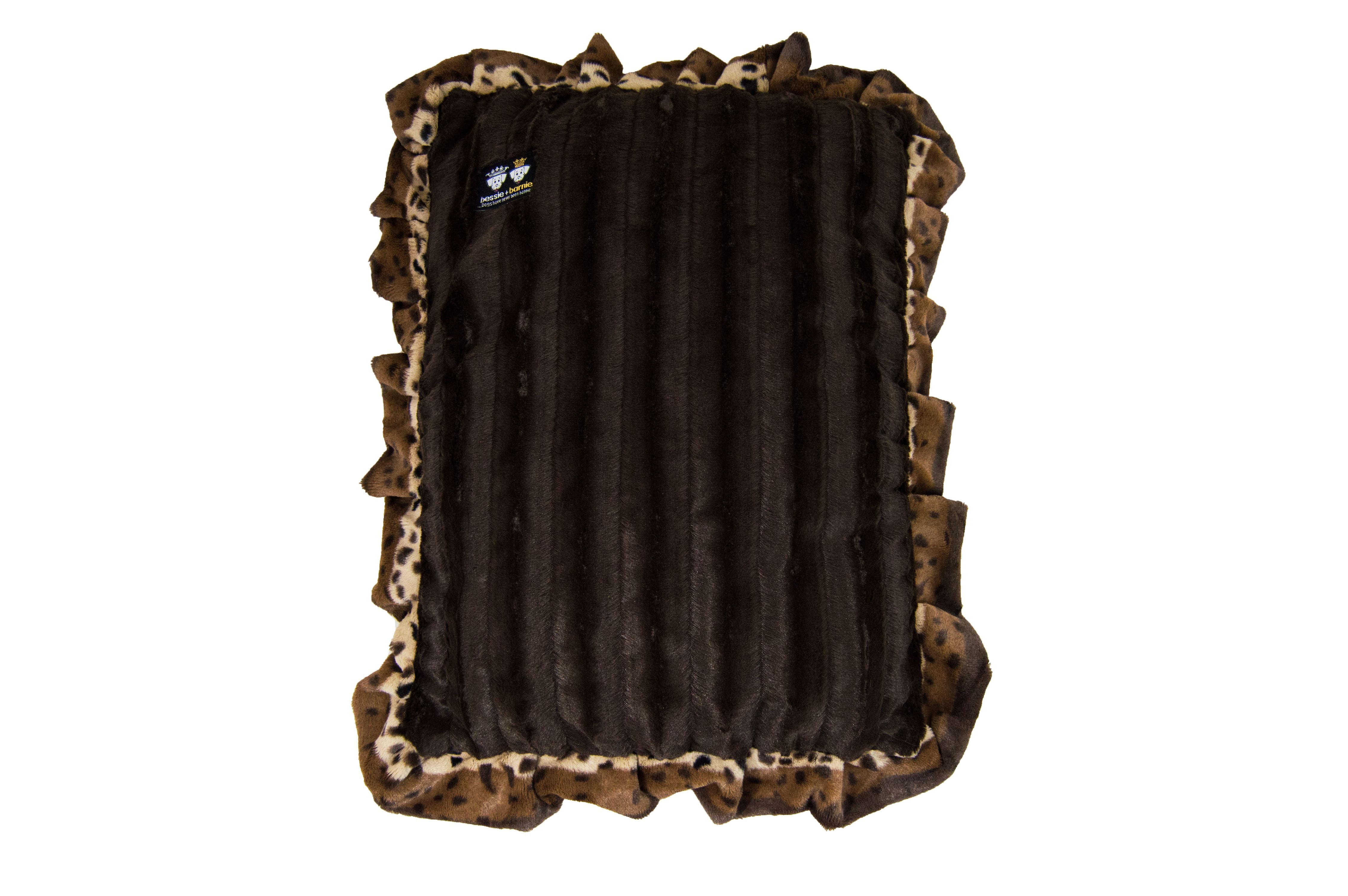 Bessie and Barnie Mesh Deluxe Godiva Brown / Wild Kingdom (Ruffles) Pet Dog Durable Crate Pad