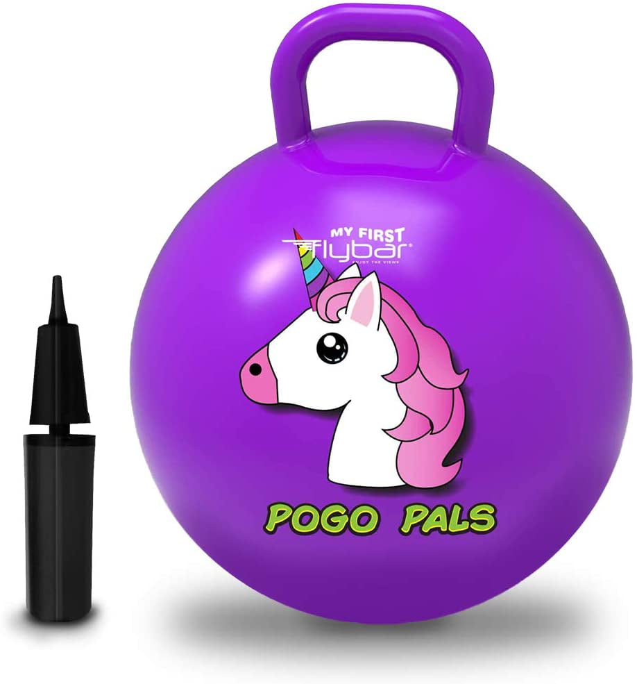 Flybar My First MFF Pogo Pals Hopper Ball for Kids， 125lbs ， Ages 3+， Small ， Unicorn