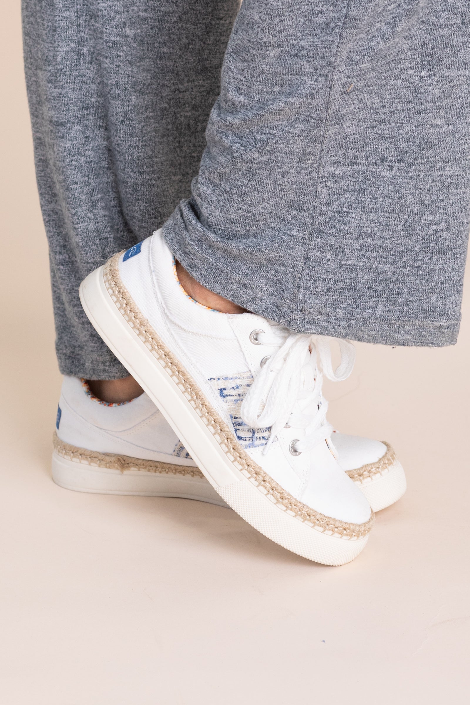 Blowfish White With Twill Fabric Sneaker