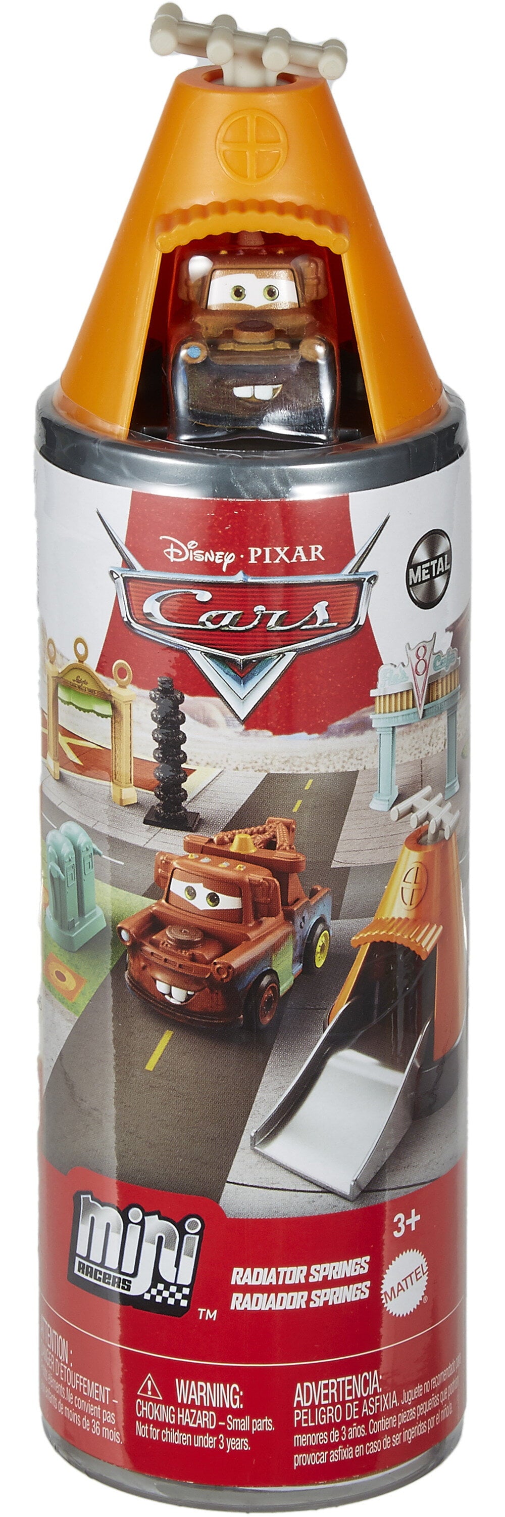 Disney and Pixar Cars Mini Racers Radiator Springs On-the-Go Playset with 1 Mini Toy Car and Case