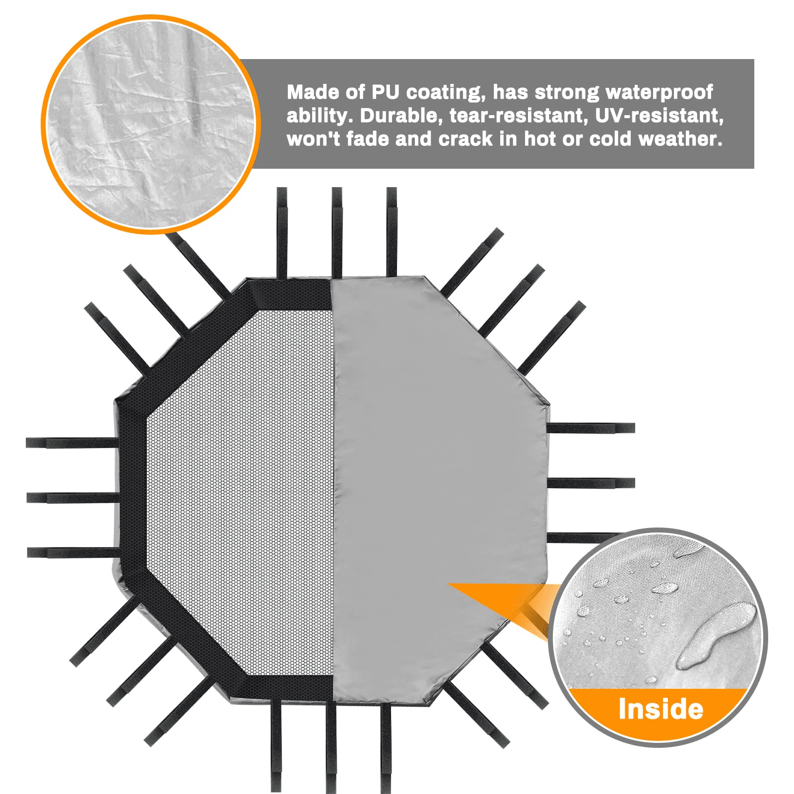 Pet Playpen Cover，24 Inches 8 Panels Dog Playpen Cover for Pets，420D Half Mesh Top Cover for Dog Playpen，Provide Shaded Areas Prevent Escape Outdoor Indoor Dog Pen Cover (Playpen Not Included)