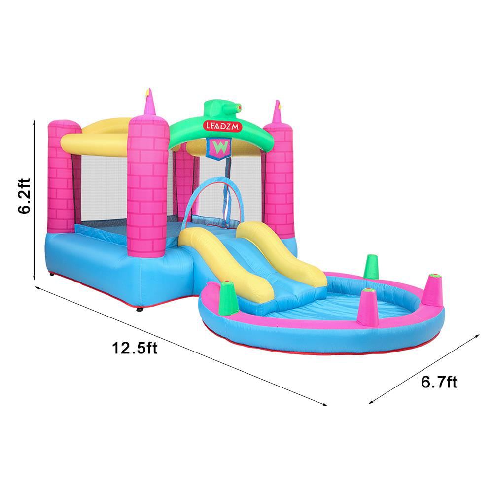 UBesGoo Inflatable Bounce House Tank Jumper Slide Water Kids Castle + Blower + Carry Bag