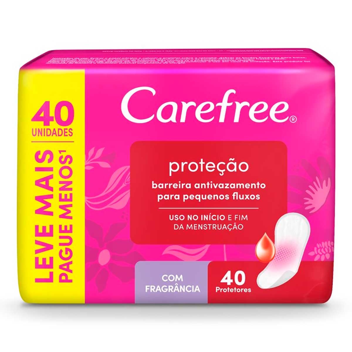 Protetor Diario sem Abas Carefree Protecao 40 unidades