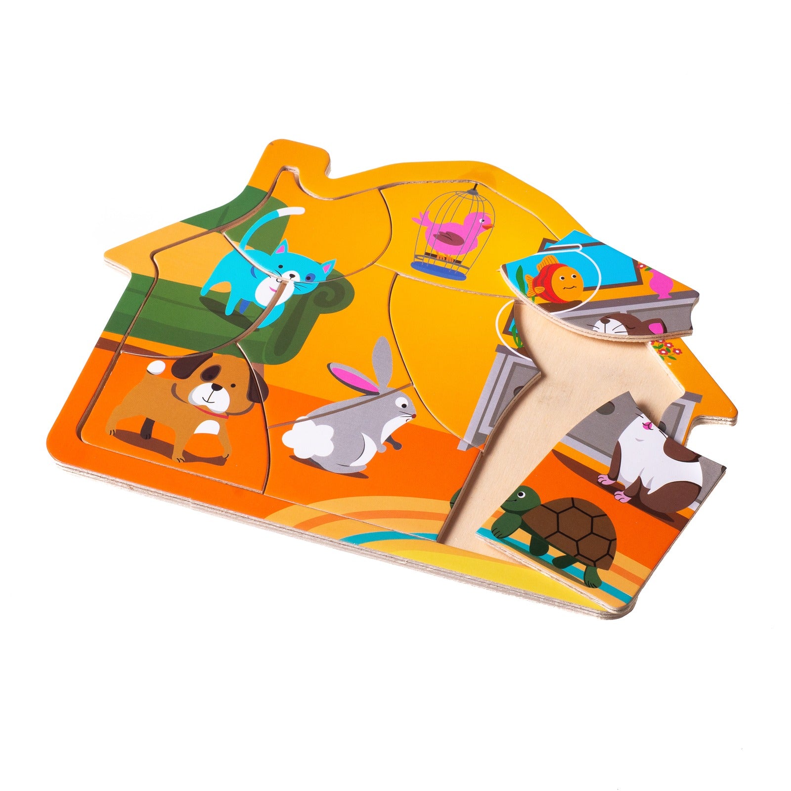 Eliiti Wooden Pets Animals Jigsaw Puzzle for Toddlers 2 to 4 Years Old Boys Girls