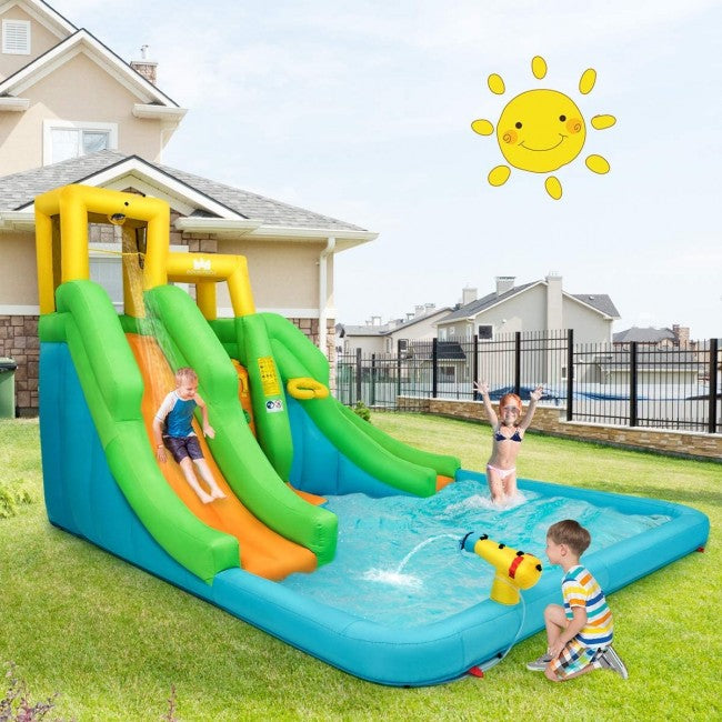 Inflatable Water Park Bounce House Kids Castle Jumper with Climbing Wall without Blower