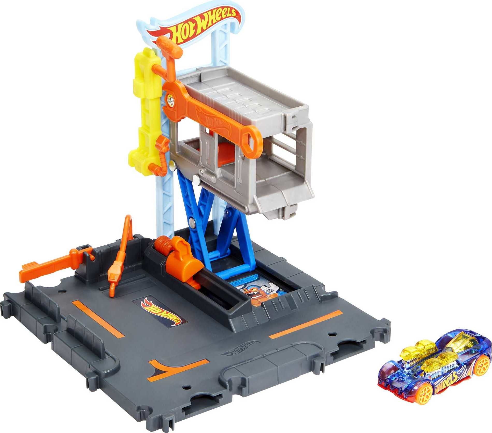Hot Wheels City Downtown Repair Station Playset， with 1 toy Car