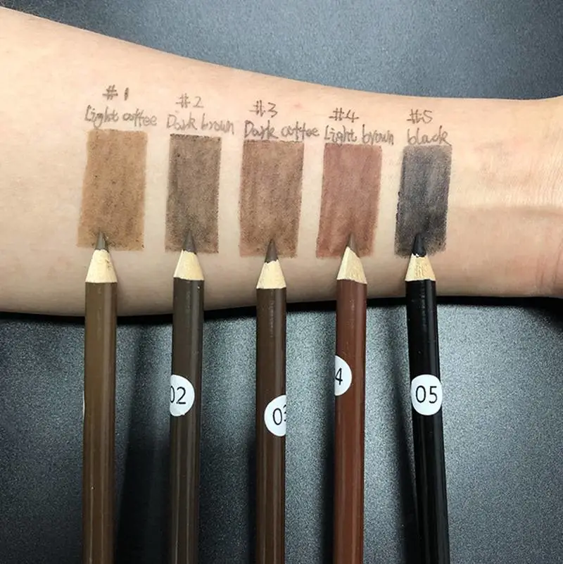Private Label Cosmetics Makeup Double-end 5 Color Eyebrow Pencil with Sharpeners
