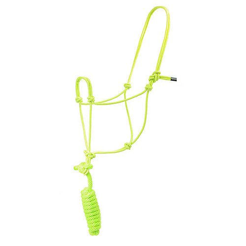 Basic Poly Rope Halter with Lead Lime