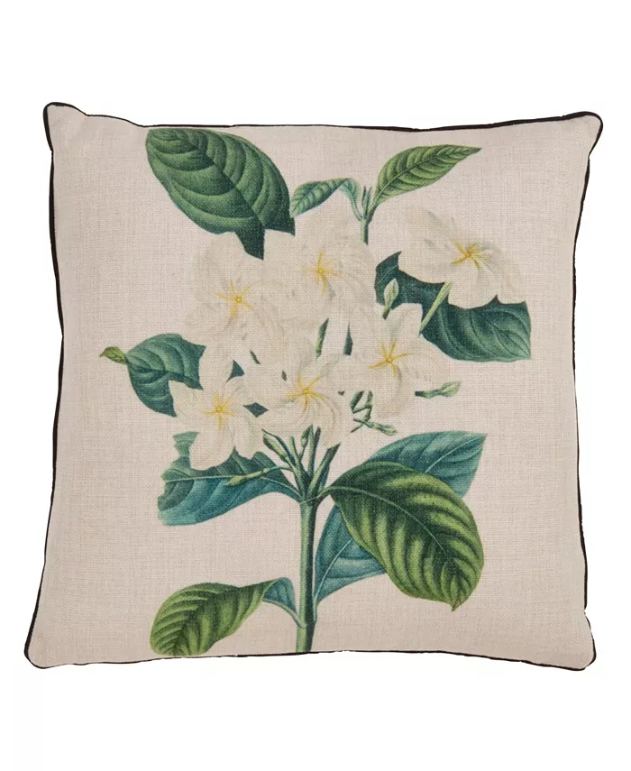 Saro Lifestyle Gardenia Printed Decorative Pillow， 18