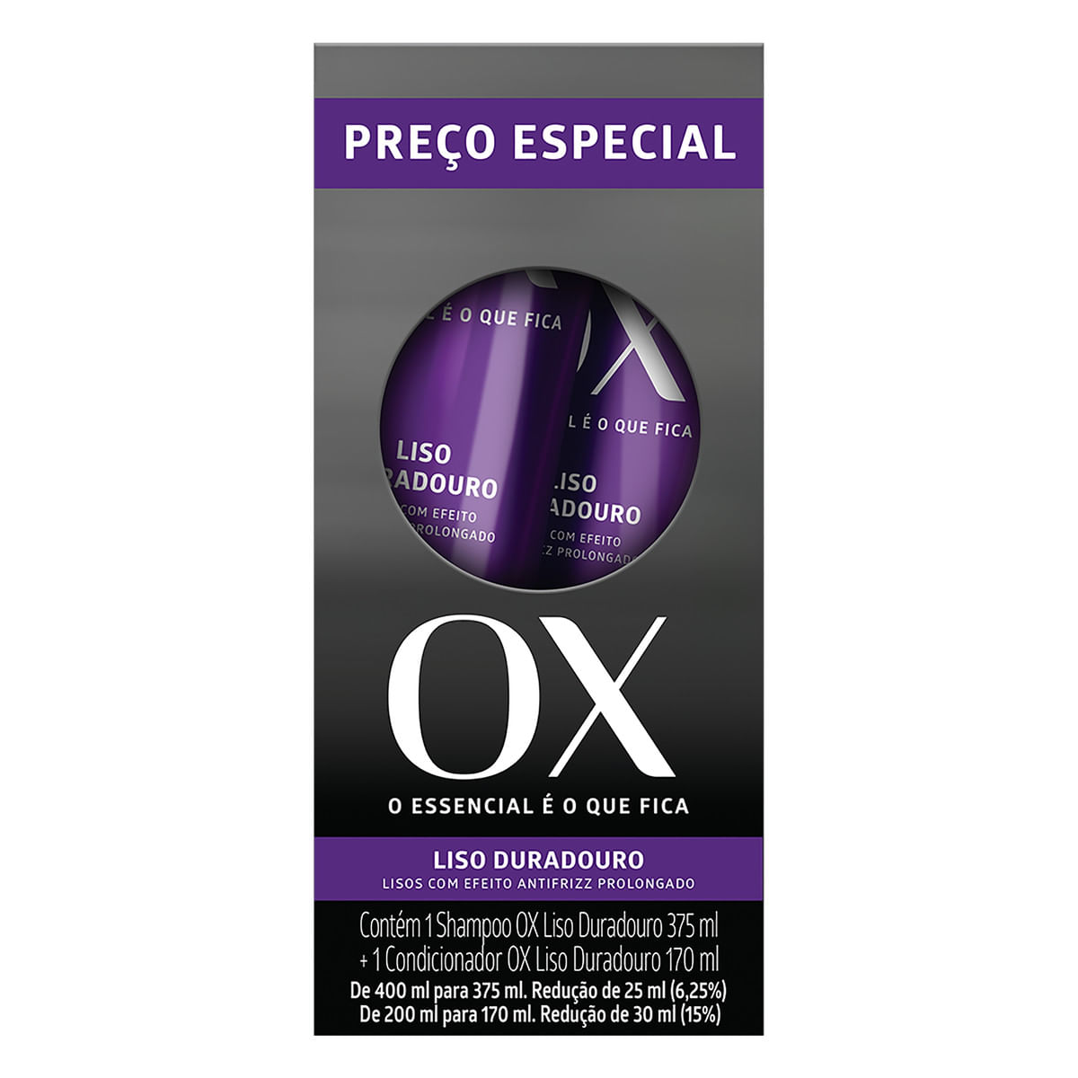 Kit de Shampoo e Condicionador Ox Cosmeticos Liso Duradouro