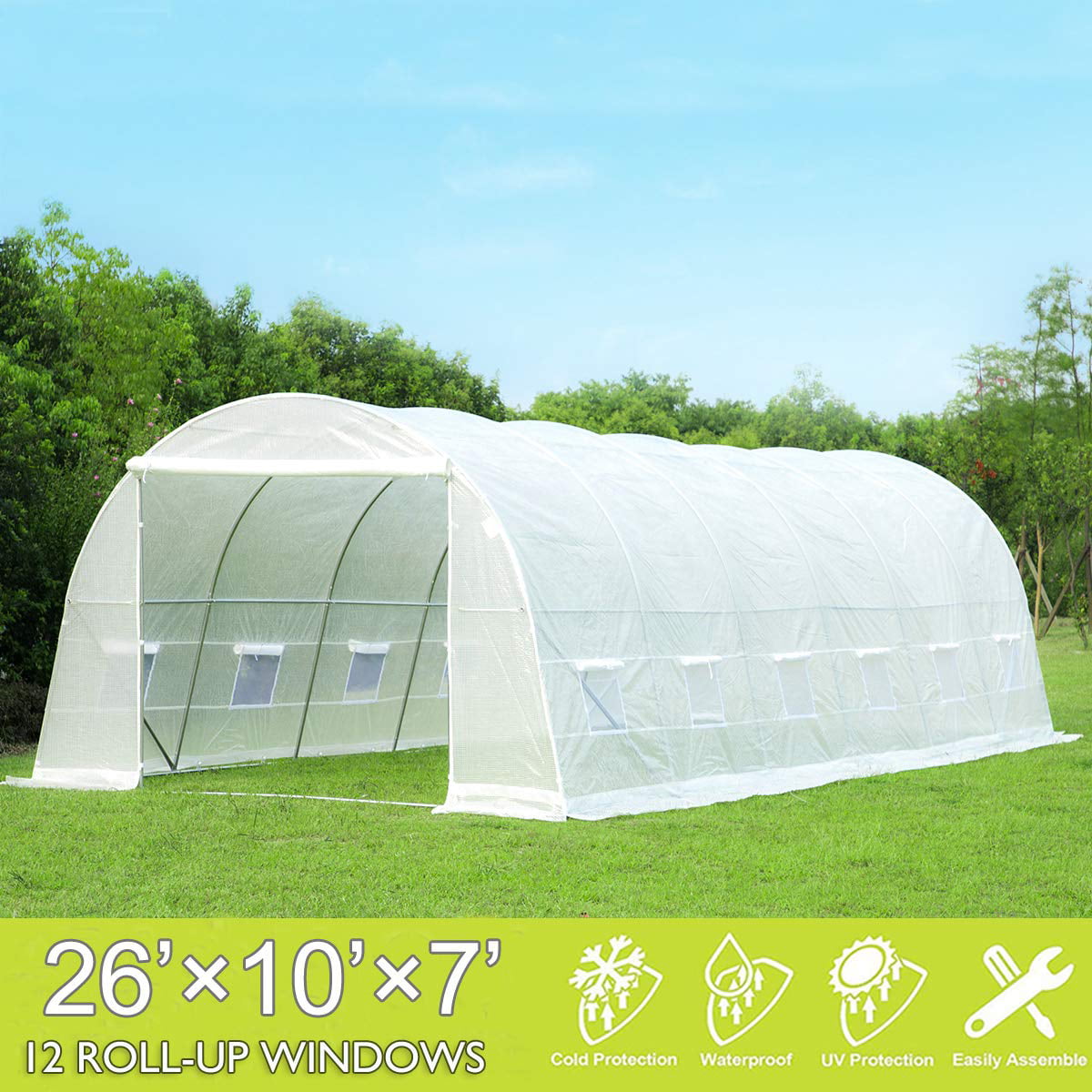 U-MAX Greenhouse Tent Pet Dog Bed， Medium， White