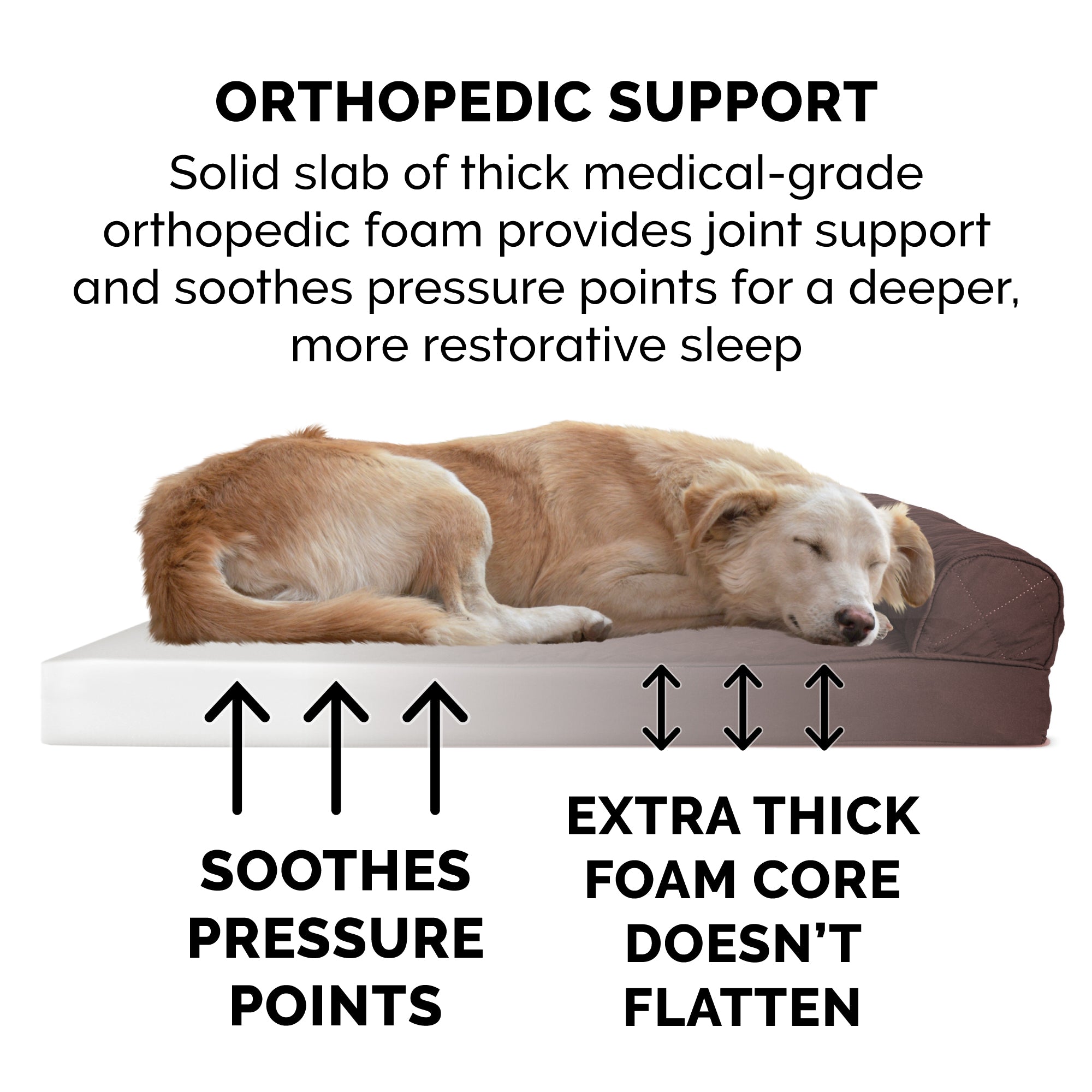 FurHaven Pet Products | Full Support Orthopedic Quilted Sofa Pet Bed for Dogs and Cats - Coffee， Small