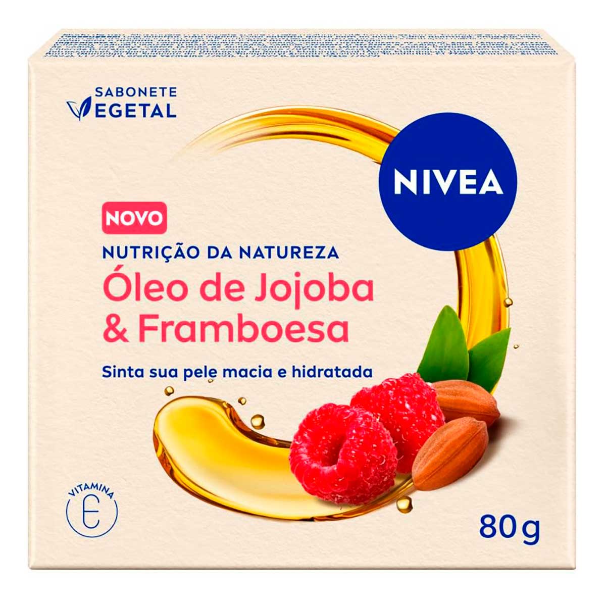 Sabonete Barra Vegetal Oleo de Jojoba E Framboesa Nivea Nutricao da Natureza  80g